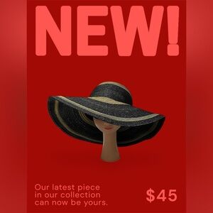 NWT Wynn Las Vegas Resort Elegant Black and Gold Wide Brim Hat